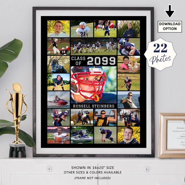Abschluss 22 Foto Class Year Custom Colors Poster (Von Creator hochgeladen)
