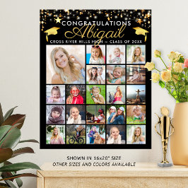 Abschluss 22 Foto Collage Script - benutzerdefinie Poster