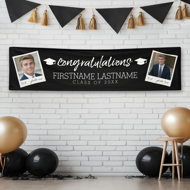 Abschluss 2 Foto - Glückwunsch Absolvent Banner (Custom Graduation Banner)