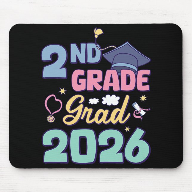 Abschluss 2. Klasse 2026 Stolzer Absolvent Zweite  Mousepad (Vorne)