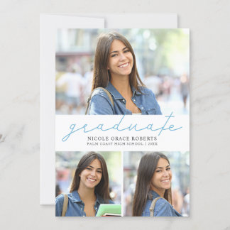 Abschluss 3-Foto Collage Easy Edit Modernes Skript Ankündigung