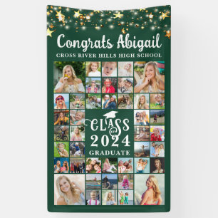 Abschluss 42 Foto Collage Green Script Jahr Banner
