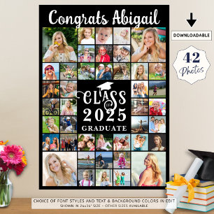 Abschluss 42 Foto Collage Script-Klasse Jahr Poster