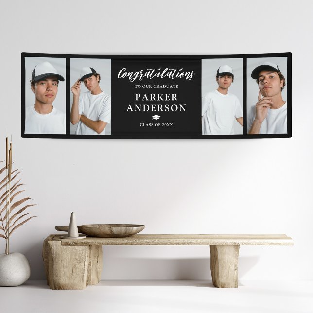 Abschluss 4 FotoCollage Glückwunsch Banner (Von Creator hochgeladen)