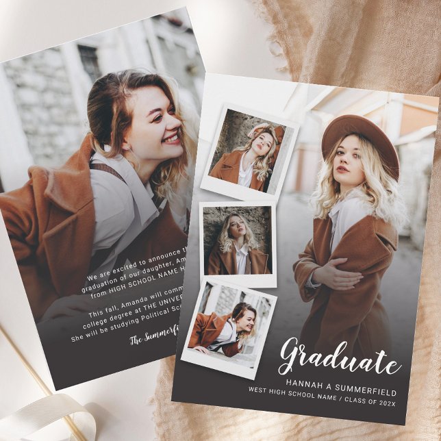 Abschluss 5 Fotos Moderne Grad 2025 Ankündigung (Graduation 5 Photos Modern Grad 2025 Announcement)