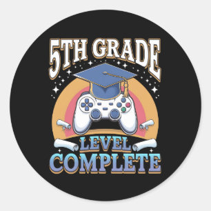 Abschluss 5. Klasse Abitur Gaming Gamer Runder Aufkleber