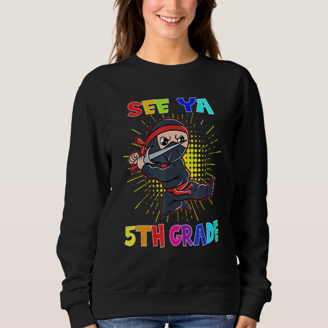Abschluss 5. Klasse für Jungen Abschluss Ninja Sweatshirt (Vorderseite)
