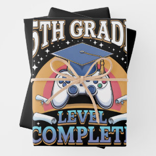 Abschluss 5. Klasse Gaming Gamer Geschenkpapier Set