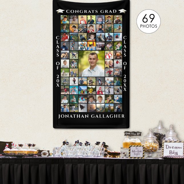 Abschluss 69 Fotocollage Glückwunsch Absolvent Banner (Von Creator hochgeladen)