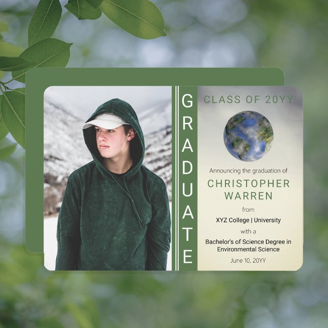 ABSCHLUSS A ANKÜNDIGUNG (Earth Environmental Science Graduate Graduation Announcement -- Print and/or Download)