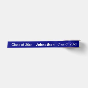 Abschluss Absolventenname Jahr Marineblau Weiß Satinband