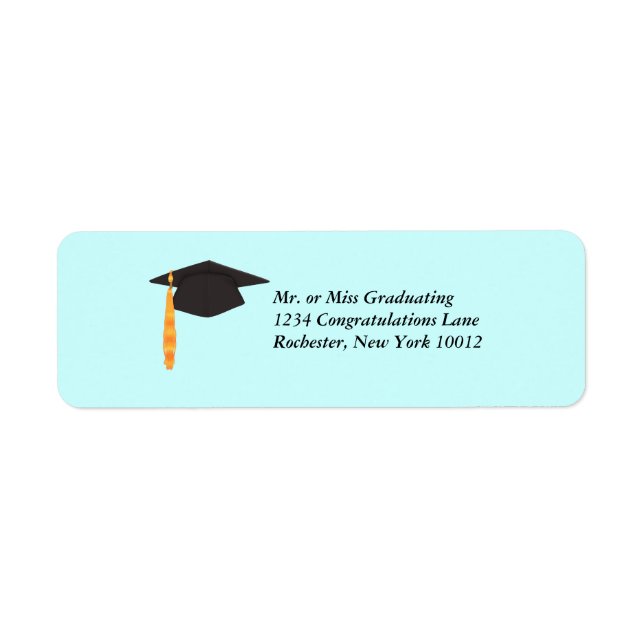Abschluss-Adresslitern für die Black Graduation Ca (Vorne)