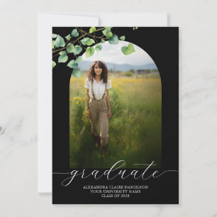 Abschluss Ankündigung Boho Arch Ivy, Schwarz