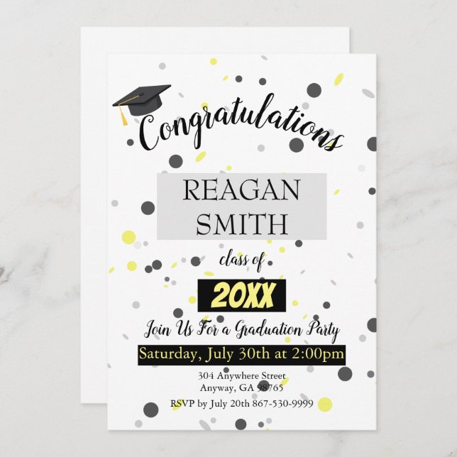 Abschluss Ankündigung Einladung (Vorne/Hinten)