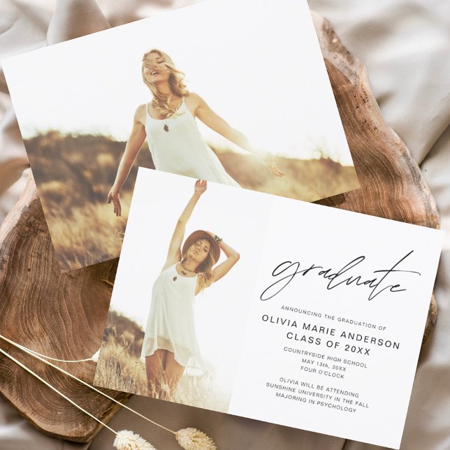 Abschluss Ankündigung Foto Minimalistisch (Von Creator hochgeladen)