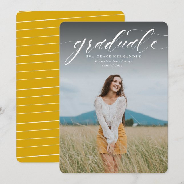 Abschluss-Ankündigung Fotokarte (Vorne/Hinten)