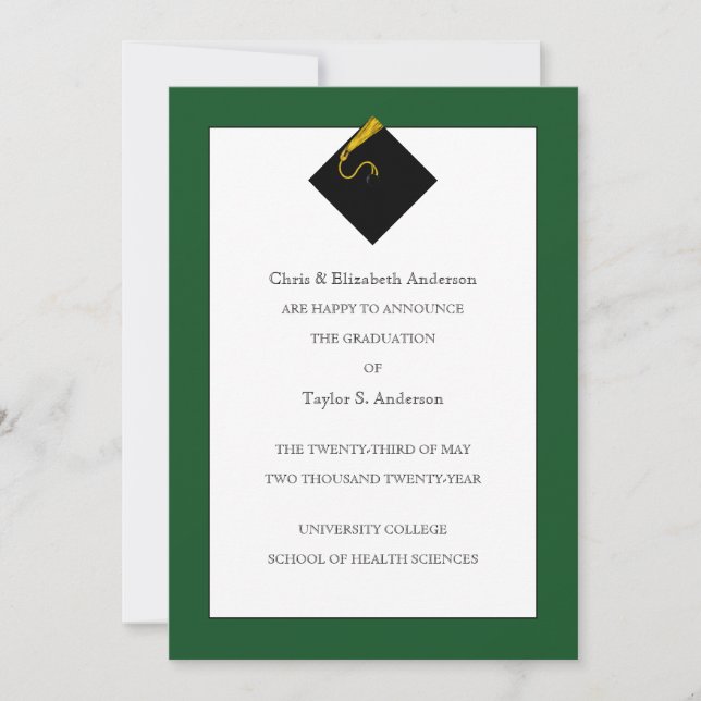 Abschluss Ankündigung Grün (Vorderseite)