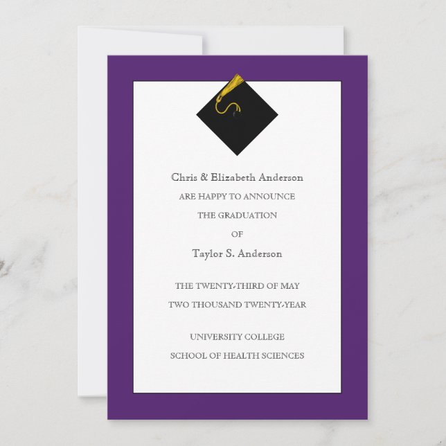 Abschluss Ankündigung Lila (Vorderseite)