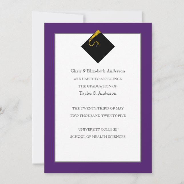 Abschluss Ankündigung Lila (Vorderseite)