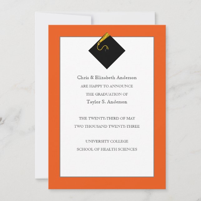 Abschluss Ankündigung Orange (Vorderseite)