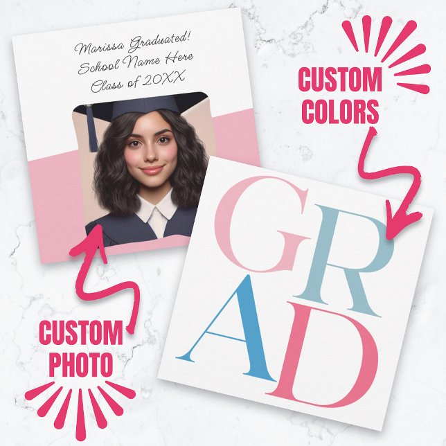 Abschluss Ankündigung von benutzerdefinierten Foto (Graduation Announcement Custom Photo Typography)