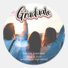 Abschluss Announcement Class 2023 Runder Aufkleber