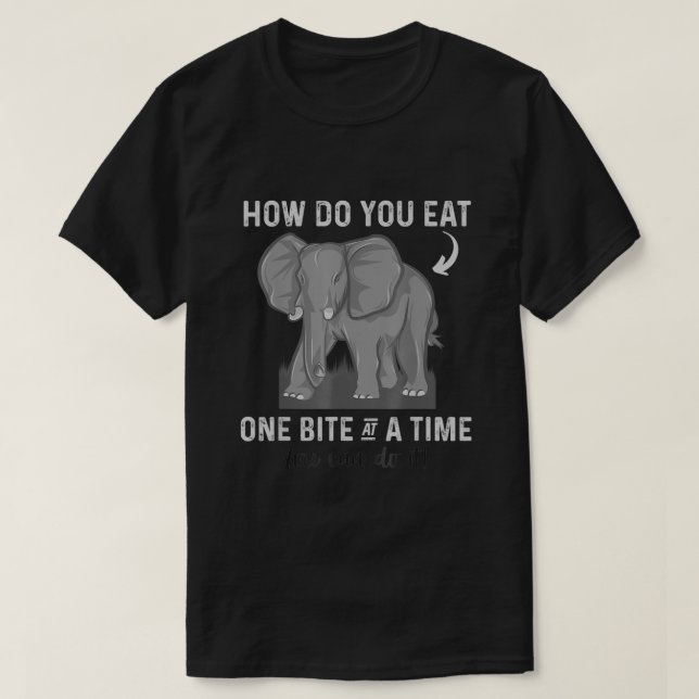 Abschluss-Apparel, wie man Elefanten einen Biss zu T-Shirt (Design vorne)