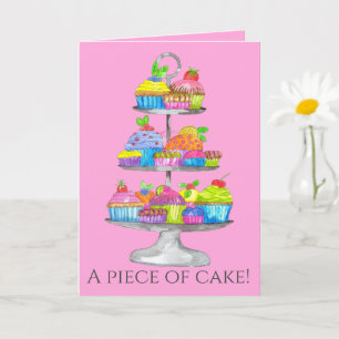 Abschluss Aquarellkuchen Karte
