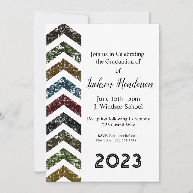 Abschluss Arrow Invitation Class of 2023 Einladung (Vorderseite)