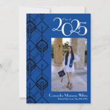 Abschluss Art Deco Black Blue Ankündigung