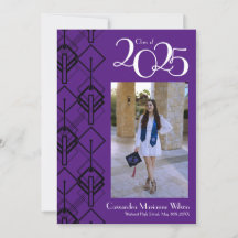 Abschluss Art Deco Lila Ankündigung