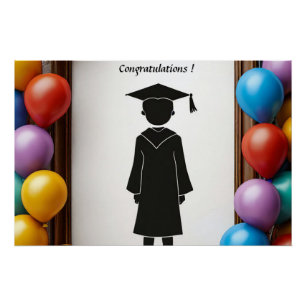 Abschluss Artwork mit Balloons Poster