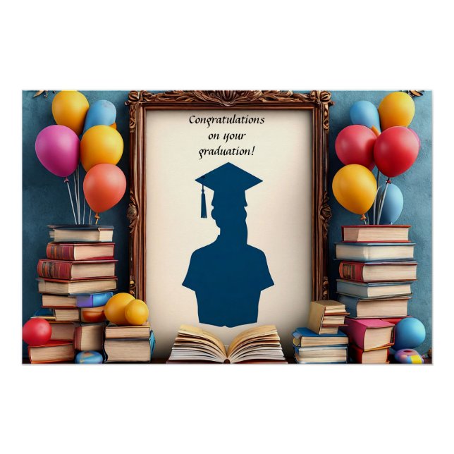 Abschluss Artwork mit Balloons Poster (Vorderseite)
