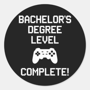 Abschluss auf Bachelor-Niveau Vollständiger Gaming Runder Aufkleber