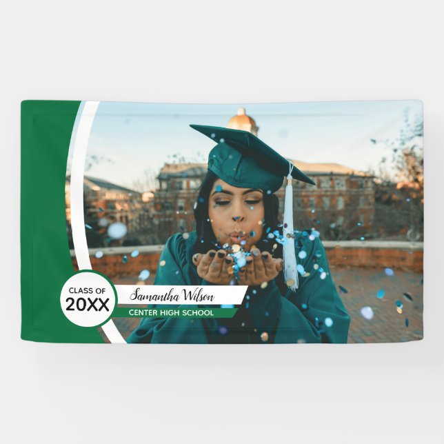 Abschluss aus grün gekrümmten Rahmen Foto Banner (Horizontal)