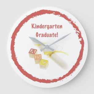 Abschluss aus Kindergarten, individuelles Rundgesc Große Wanduhr
