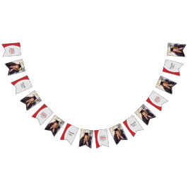Abschluss aus rotem Rahmen mit Foto Wimpelkette