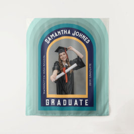 Abschluss-Backdrops für Retro-Regenbogenbogen-Foto Wandteppich