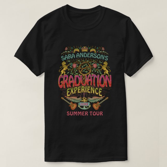 Abschluss Band Retro 70er Konzert Logo Thema T-Shirt (Design vorne)