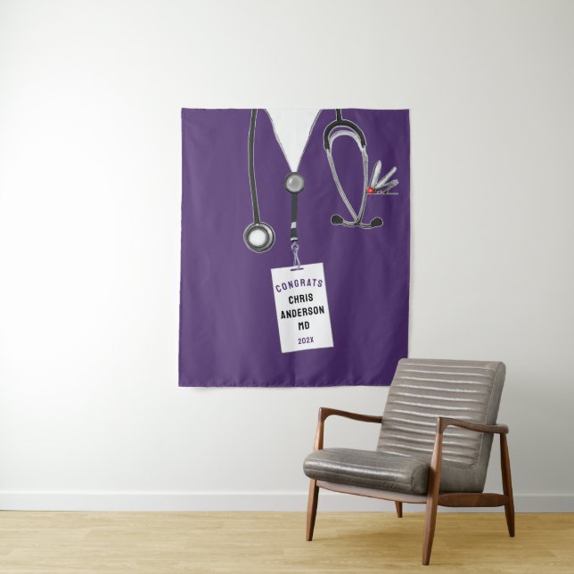 Abschluss-Banner für Ärzte Wandteppich (Beispiel)