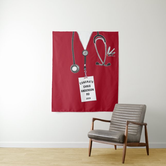 Abschluss-Banner für Ärzte Wandteppich (Beispiel)
