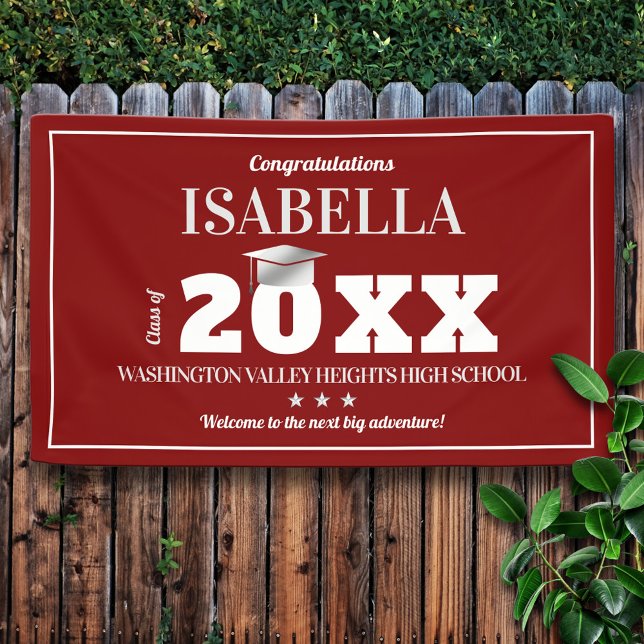 Abschluss-Banner für Rot- und Weißschulfarben Banner (Von Creator hochgeladen)