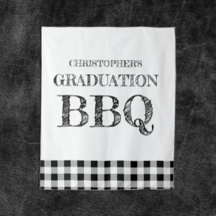 Abschluss-Barbecue Gingham Wandteppich