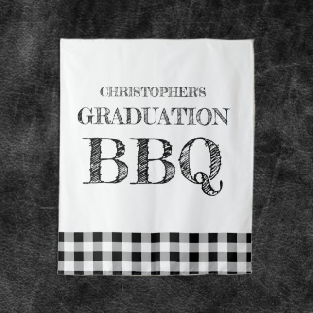 Abschluss-Barbecue Gingham Wandteppich (Von Creator hochgeladen)