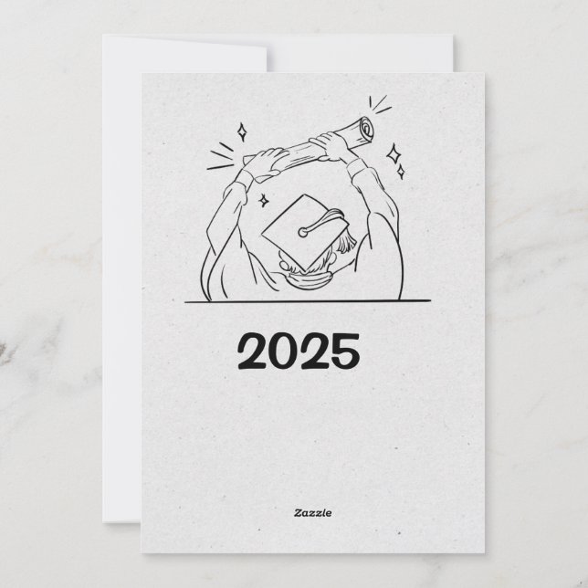 Abschluss Bash - Elegante individuelle Einladung (Rückseite)