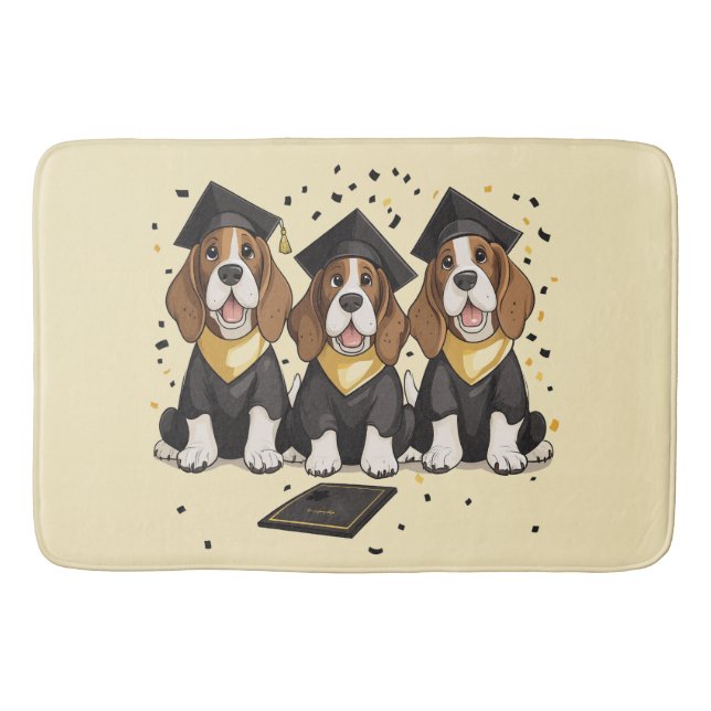 Abschluss Basset Hound Hunde Badematte (Vorderseite)