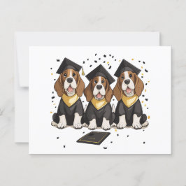 Abschluss Basset Hound Hunde Postkarte