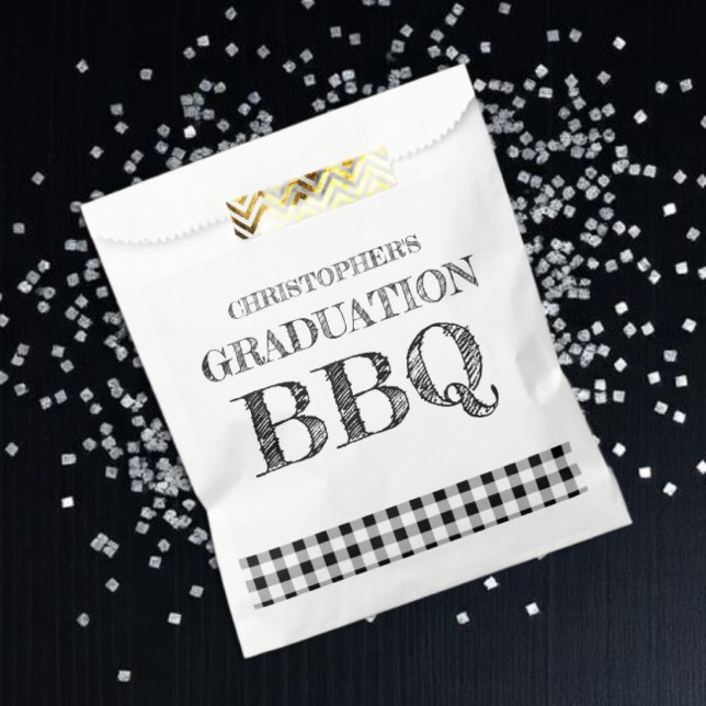 Abschluss-BBQ Gingham Geschenktütchen (Von Creator hochgeladen)