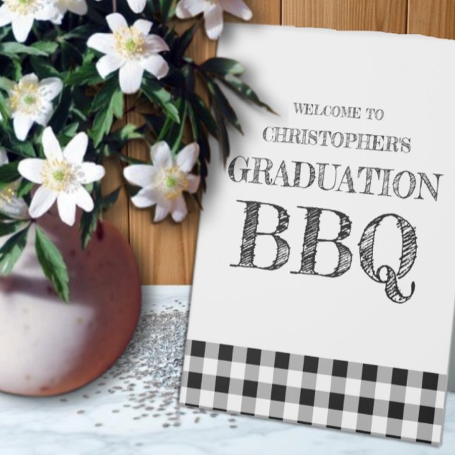 Abschluss-BBQ-Gingham Tischaufsteller (Von Creator hochgeladen)