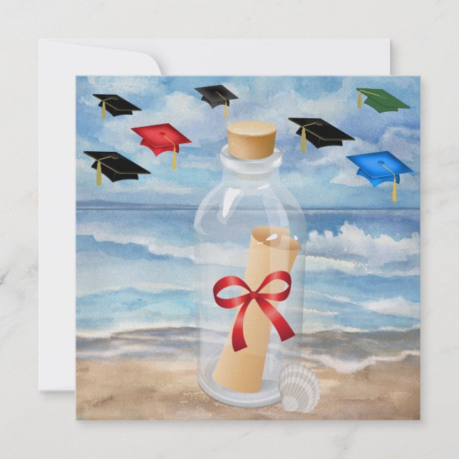 Abschluss - "Beach Invasion in a Bottle" - SRF Einladung (Vorderseite)